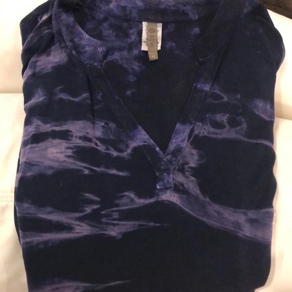 🔵 XCVI so soft tie dye slightly sheer jersey knit comfy tunic - Picture 4 of 12